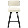 Moravia II Swivel Counter Stool in Cream Hron Leather with Leather Backrest