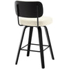 Moravia II Swivel Counter Stool in Cream Hron Leather with Leather Backrest