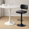 Moravia III Bar Stool in Black Ribol Leather with Leather Backrest, Swivel and Height-adjustable