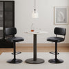 Moravia III Bar Stool in Black Ribol Leather with Leather Backrest, Swivel and Height-adjustable