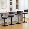 Moravia III Bar Stool in Black Ribol Leather with Leather Backrest, Swivel and Height-adjustable
