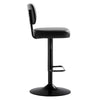 Moravia III Bar Stool in Black Ribol Leather with Leather Backrest, Swivel and Height-adjustable