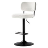 Moravia III Bar Stool in Cream Ribol Leather with Leather Backrest, Swivel and Height-adjustable
