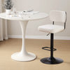 Moravia III Bar Stool in Cream Ribol Leather with Leather Backrest, Swivel and Height-adjustable