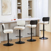 Moravia III Bar Stool in Cream Ribol Leather with Leather Backrest, Swivel and Height-adjustable