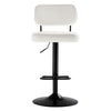 Moravia III Bar Stool in Cream Ribol Leather with Leather Backrest, Swivel and Height-adjustable