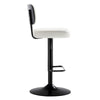 Moravia III Bar Stool in Cream Ribol Leather with Leather Backrest, Swivel and Height-adjustable