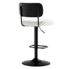 Moravia III Bar Stool in Cream Ribol Leather with Leather Backrest, Swivel and Height-adjustable