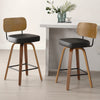 Moravia IV Swivel Counter Stool in Black Hron Leather