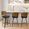 Moravia IV Swivel Counter Stool in Black Hron Leather