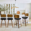 Moravia IV Swivel Counter Stool in Black Hron Leather