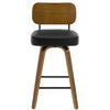 Moravia IV Swivel Counter Stool in Black Hron Leather