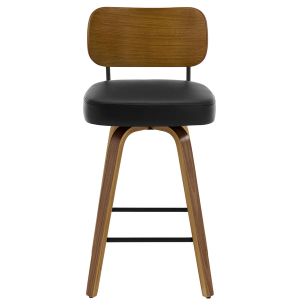 Moravia IV Swivel Counter Stool in Black Hron Leather