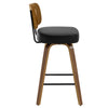 Moravia IV Swivel Counter Stool in Black Hron Leather
