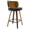 Moravia IV Swivel Counter Stool in Black Hron Leather