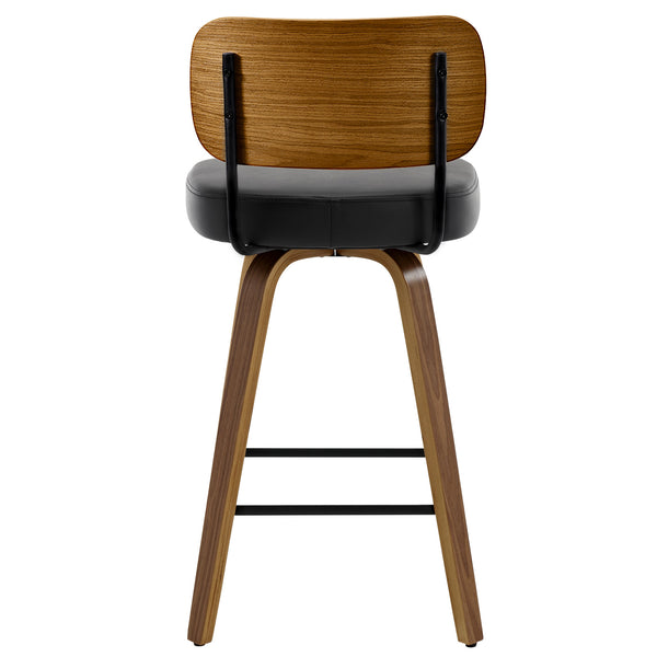 Moravia IV Swivel Counter Stool in Black Hron Leather