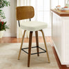 Moravia IV Swivel Counter Stool in Cream Hron Leather