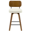Moravia IV Swivel Counter Stool in Cream Hron Leather