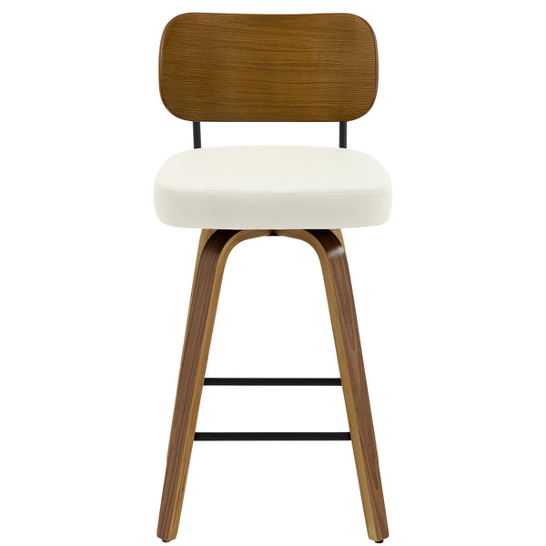 Moravia IV Swivel Counter Stool in Cream Hron Leather