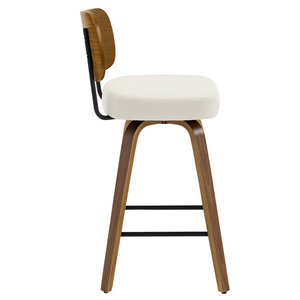 Moravia IV Swivel Counter Stool in Cream Hron Leather