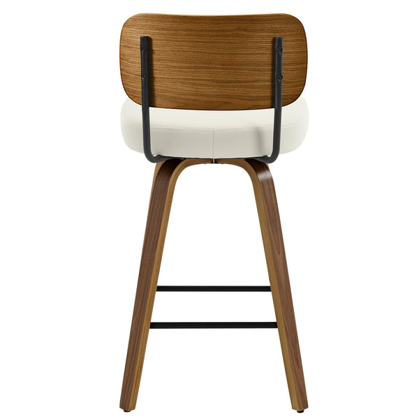 Moravia IV Swivel Counter Stool in Cream Hron Leather