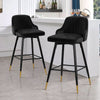 Musque bar stool, Black Azal Velvet/Bar Height