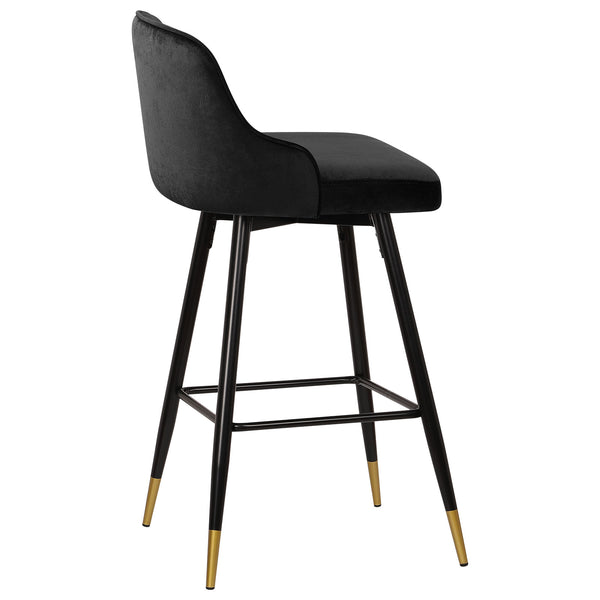 Musque bar stool, Black Azal Velvet/Bar Height