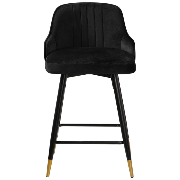 Musque bar stool, Black Azal Velvet/Counter Height