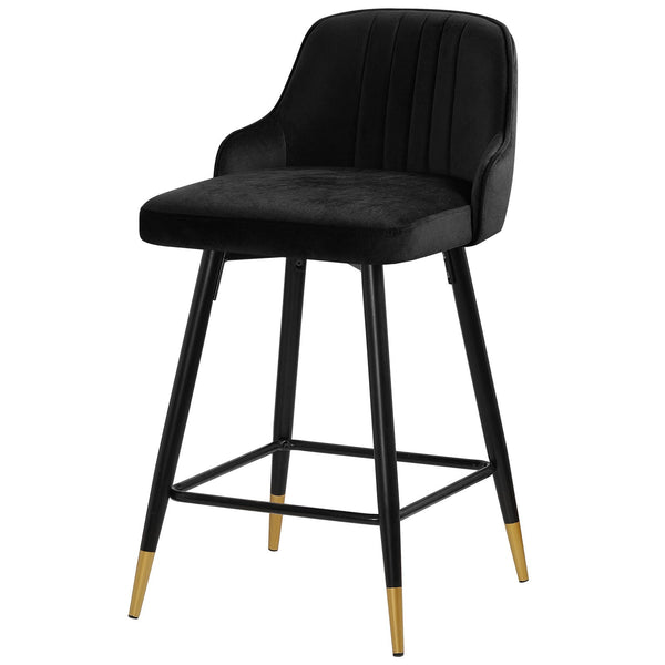 Musque bar stool, Black Azal Velvet/Counter Height