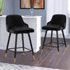 Musque bar stool, Black Azal Velvet/Counter Height