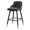 Musque bar stool, Gray Azal Velvet/Bar Height