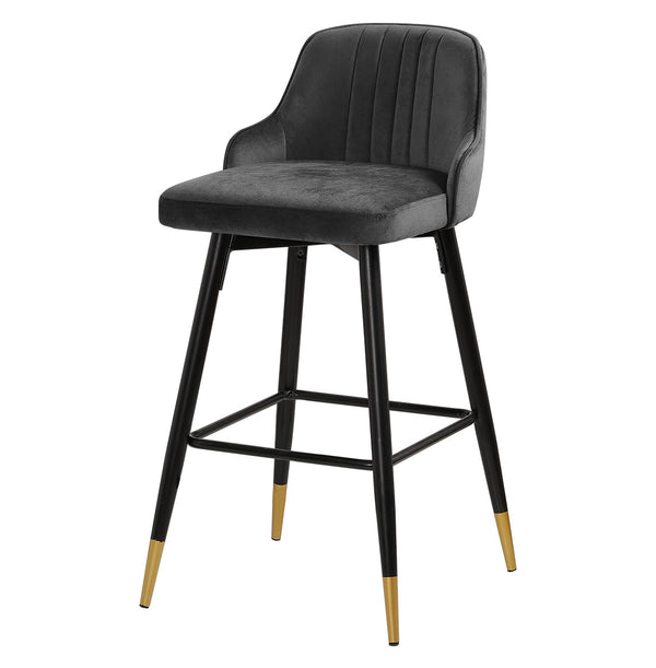 Musque bar stool, Gray Azal Velvet/Bar Height