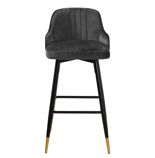 Musque bar stool, Gray Azal Velvet/Bar Height