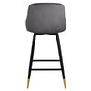 Musque bar stool, Gray Azal Velvet/Bar Height