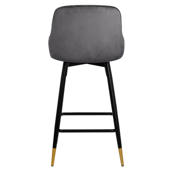 Musque bar stool, Gray Azal Velvet/Bar Height