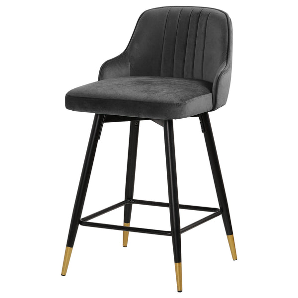 Musque bar stool, Gray Azal Velvet/Counter Height