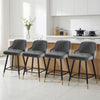 Musque bar stool, Gray Azal Velvet/Counter Height