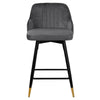 Musque bar stool, Gray Azal Velvet/Counter Height