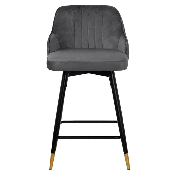 Musque bar stool, Gray Azal Velvet/Counter Height