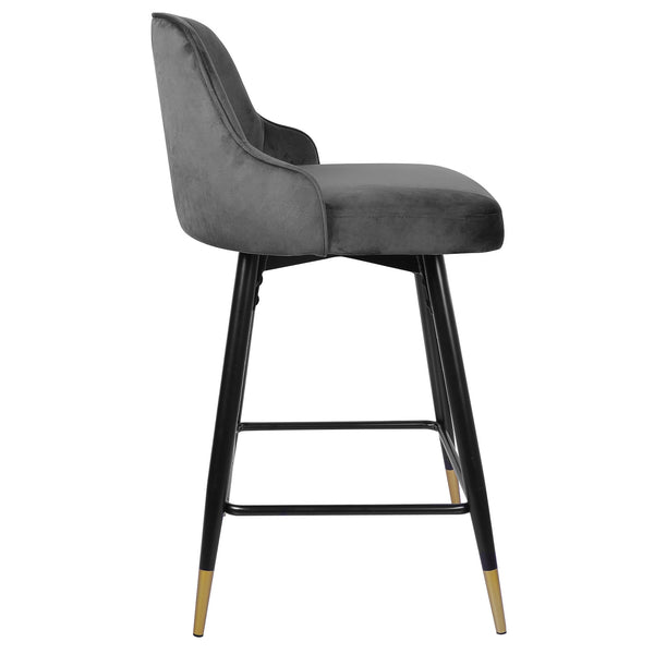Musque bar stool, Gray Azal Velvet/Counter Height