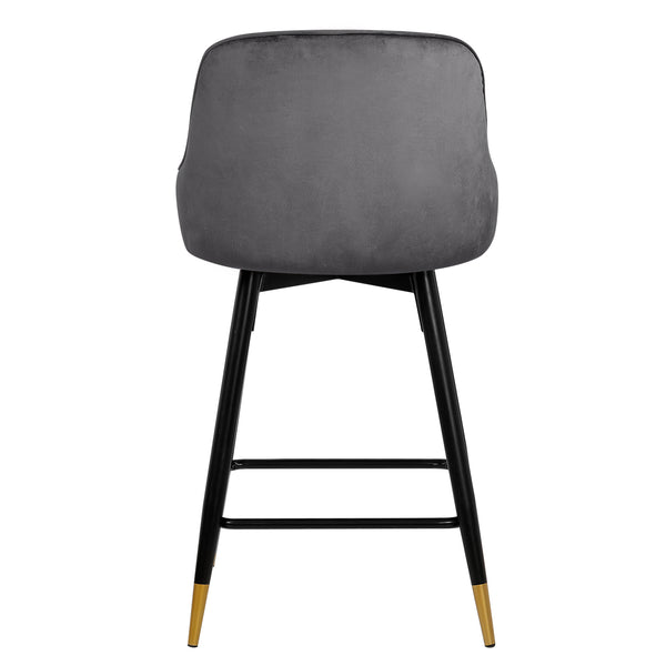 Musque bar stool, Gray Azal Velvet/Counter Height