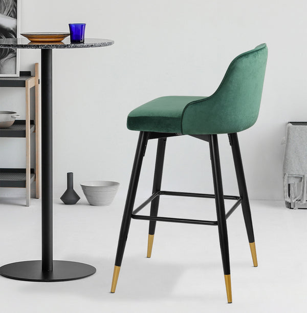 Musque bar stool, Green Azal Velvet/Bar Height