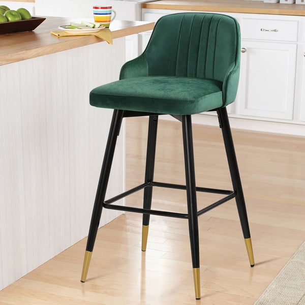 Musque bar stool, Green Azal Velvet/Bar Height