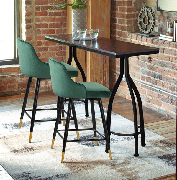 Musque bar stool, Green Azal Velvet/Counter Height