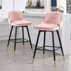 Musque bar stool, Pink Azal Velvet/Bar Height