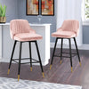 Musque bar stool, Pink Azal Velvet/Bar Height