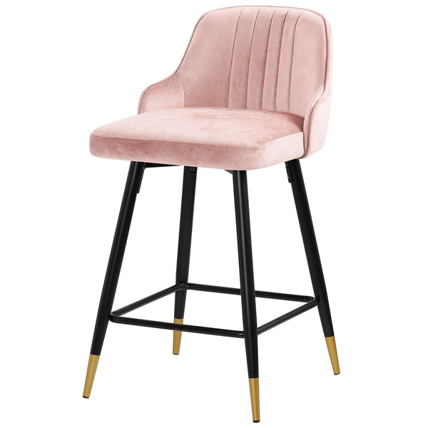 Musque bar stool, Pink Azal Velvet/Counter Height