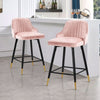 Musque bar stool, Pink Azal Velvet/Counter Height
