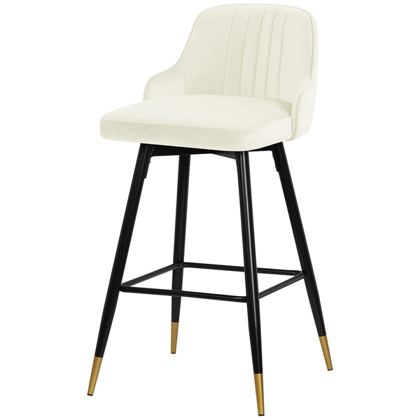Musque bar stool, White Azal Velvet/Bar Height