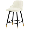 Musque bar stool, White Azal Velvet/Counter Height